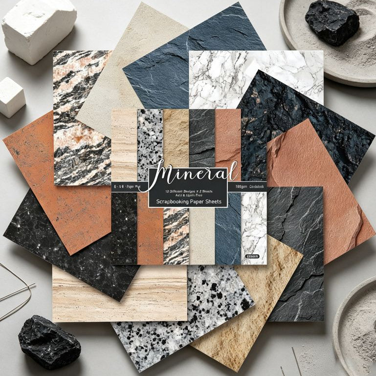 Mineral Material Paper 15cm x 15cm 24 sheets image 2
