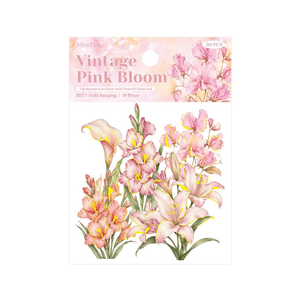 Watercolour Floral Series PET Stickers 30psc 6 Designs image 4