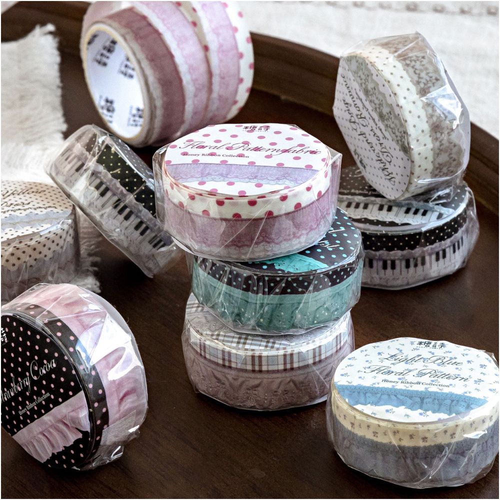 Honey Ribbon Series Washi Tape 1 5cm x 2m 8 Designs image 1