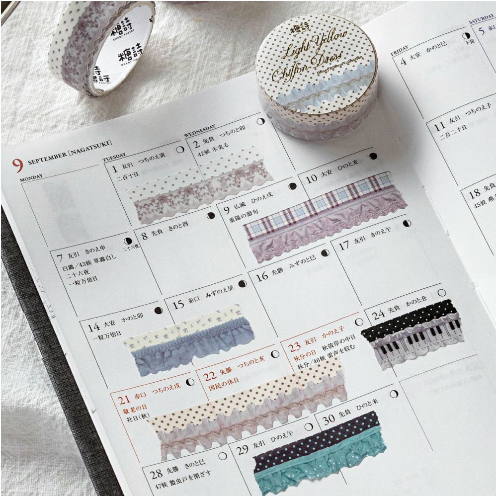 Honey Ribbon Series Washi Tape 1 5cm x 2m 8 Designs image 3