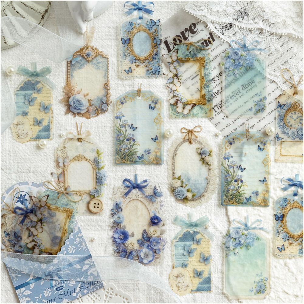 Vintage Letterpress Series Paper Stickers 20psc 4 Designs image 0