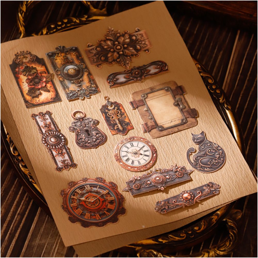 Vintage Iron Fragment Series Paper Stickers 10psc 6 designs image 1