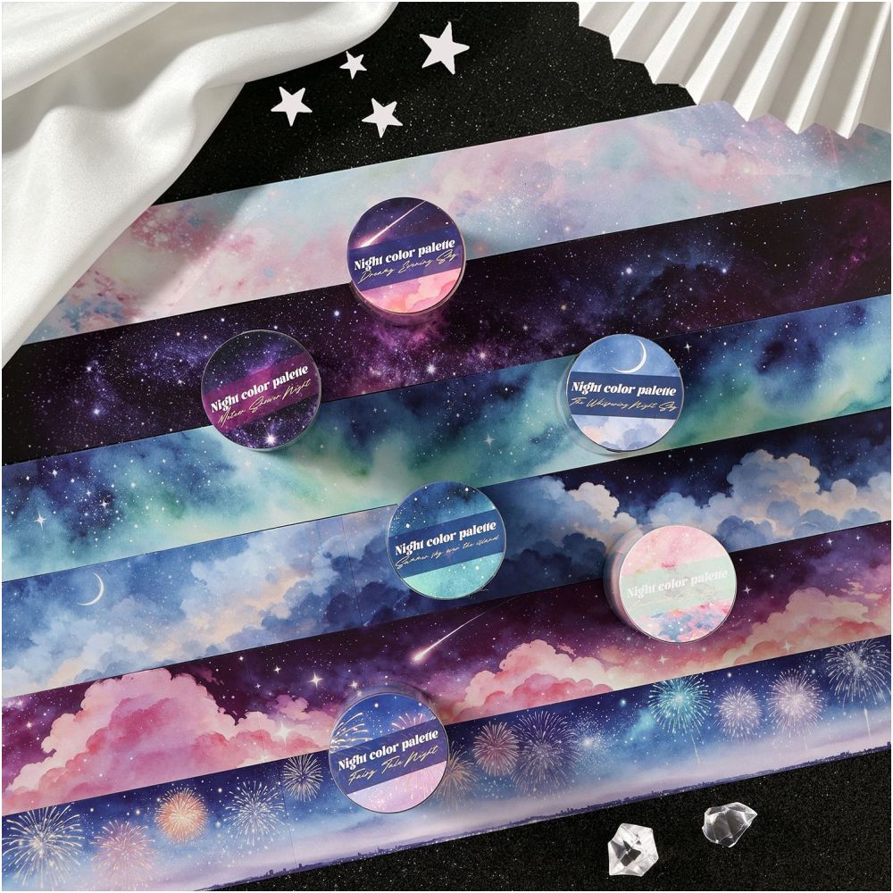 Night Sky Series PET Tape 6 Styles 4cm x 2m image 0