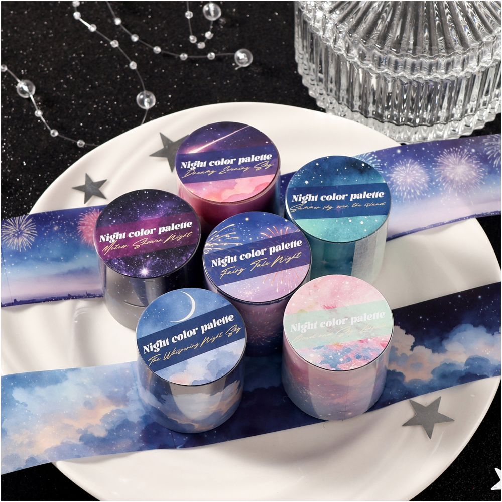 Night Sky Series PET Tape 6 Styles 4cm x 2m image 1