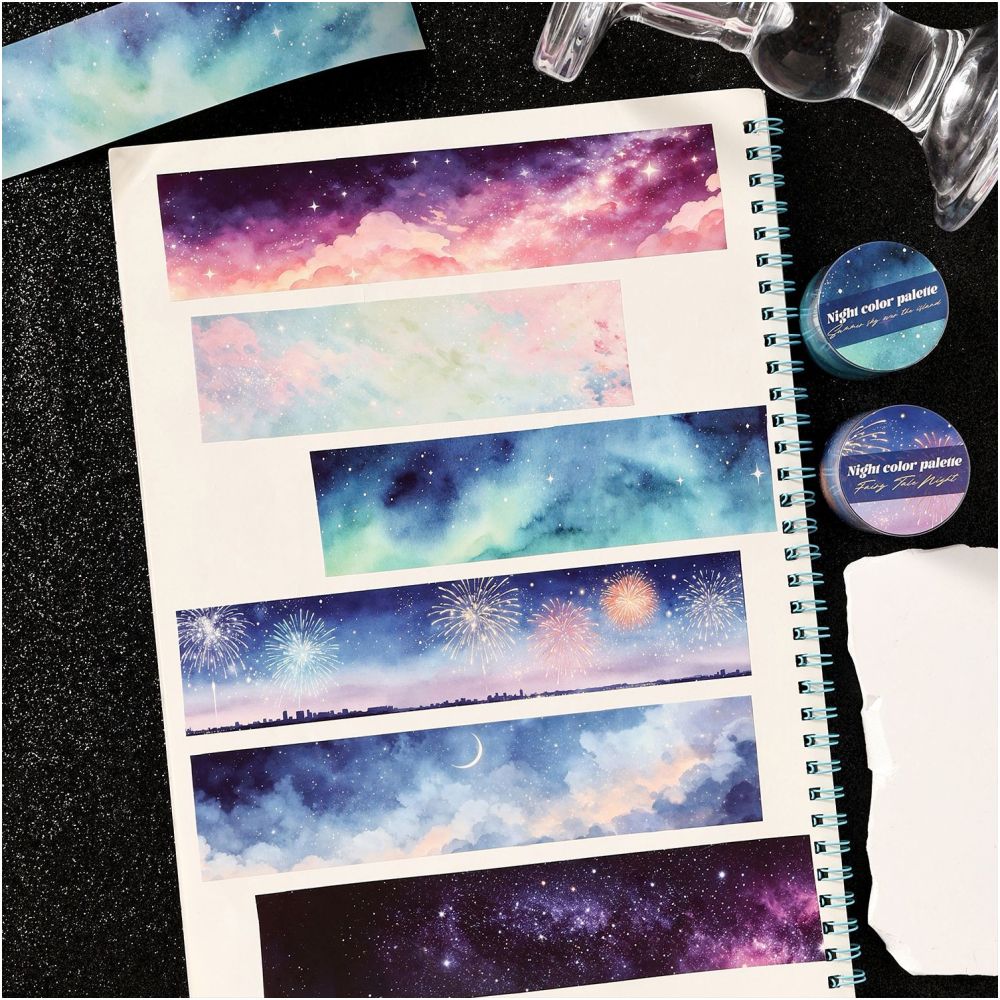 Night Sky Series PET Tape 6 Styles 4cm x 2m image 2