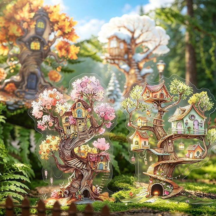 Treehouse Utopia Series PET Stickers 12psc 4 Designs image 1