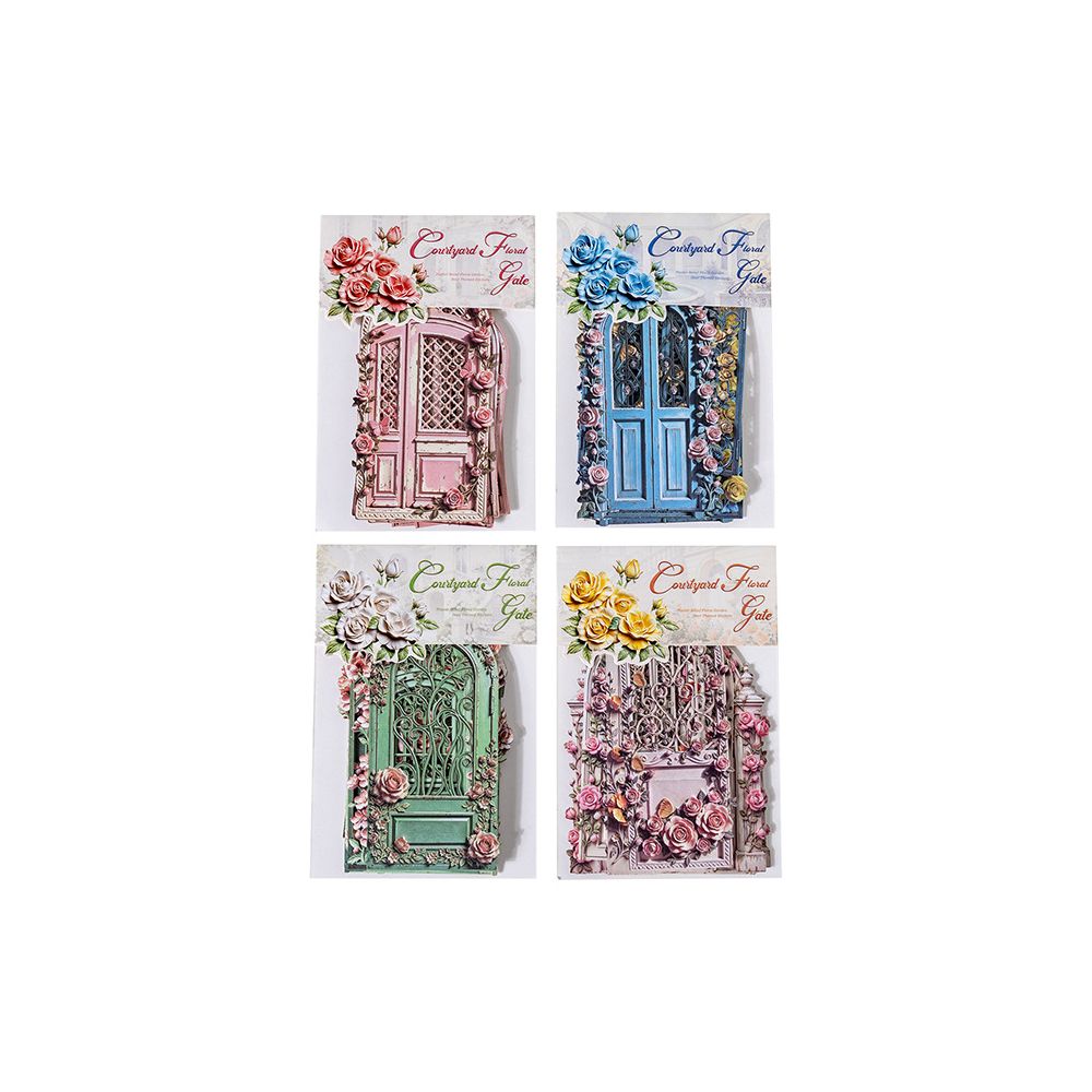 Garden Flower Gate Series Paper Stickers 10psc 4 variants image 4