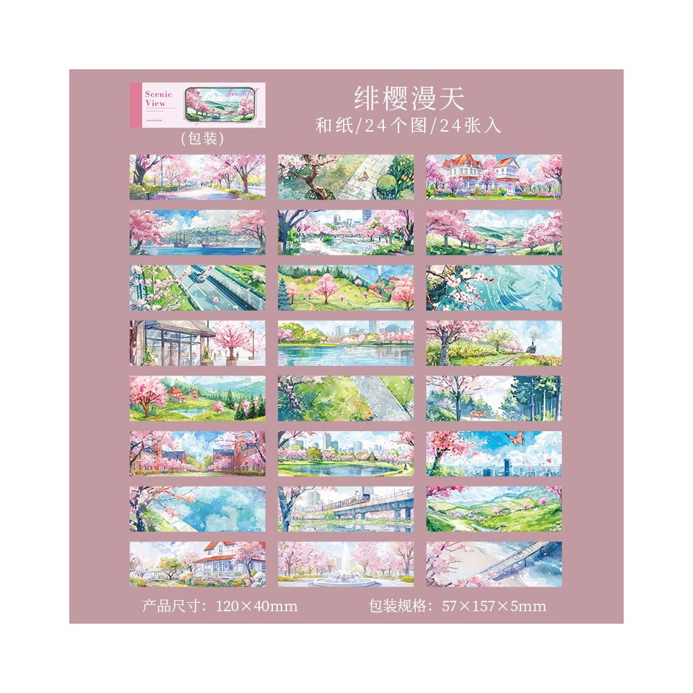 Scenic Views Series Landscape Sticker Book 4 Designs 24 Sheets