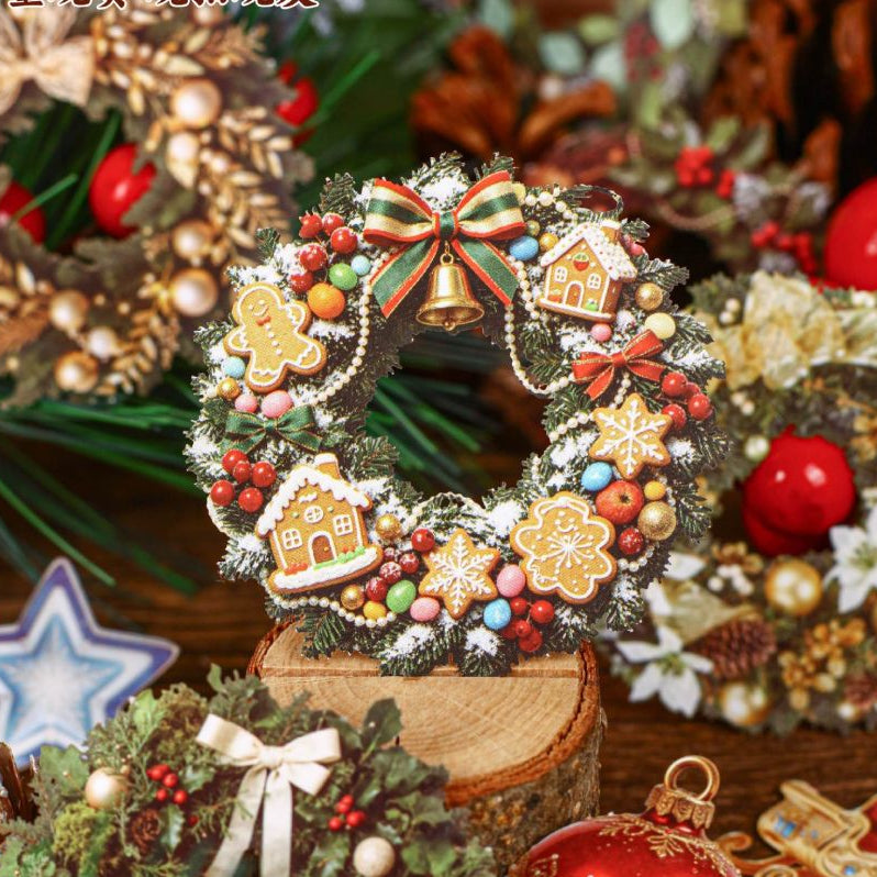 Christmas Wreath Series Paper Stickers 6 Styles 10 Pcs image 1