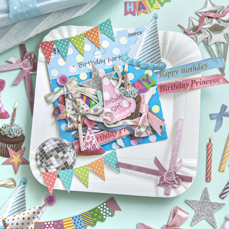 Coated Paper Hard Card Stickers 50 Pcs 6 Styles image 2