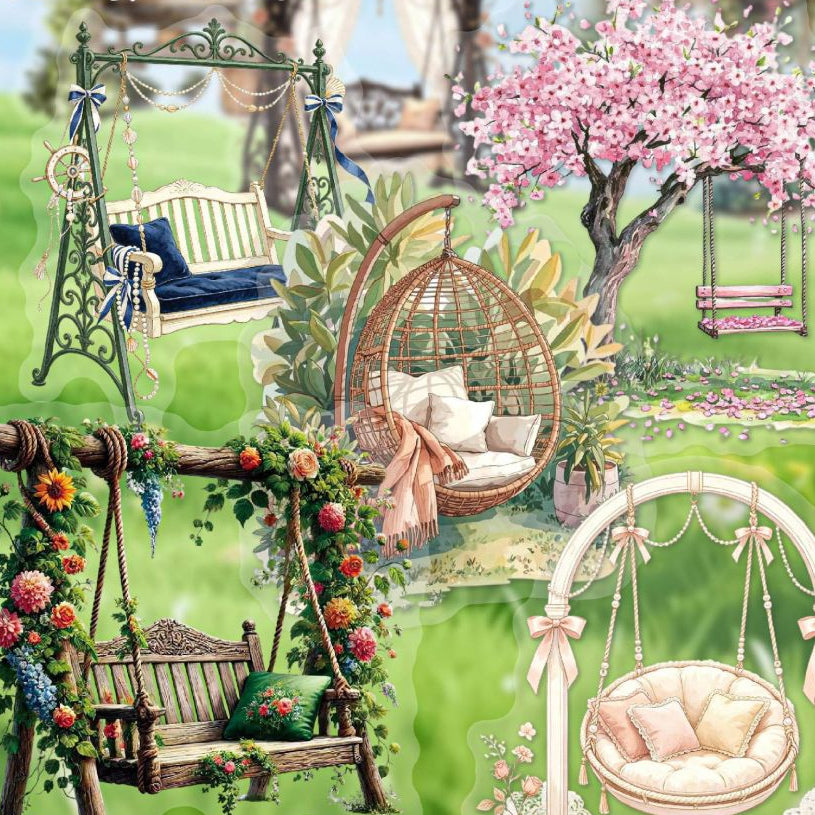 Vintage Swing Series PET Stickers 16psc 6 styles image 0