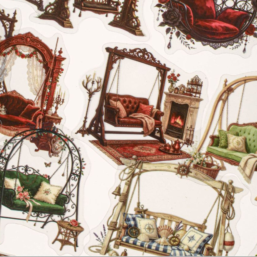 Vintage Swing Series PET Stickers 16psc 6 styles image 1
