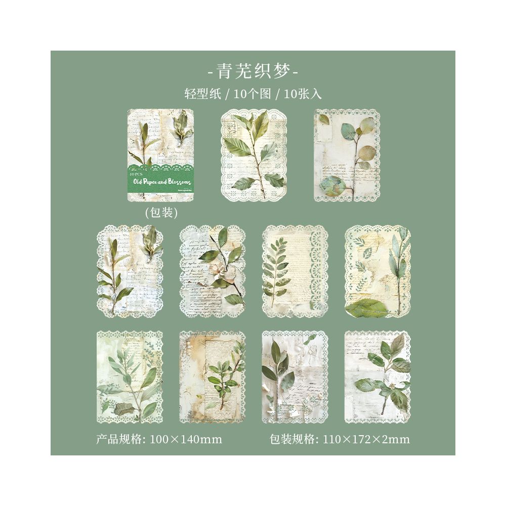 Lace Pattern Vintage Floral Series Material Paper 6 Styles 10 Sheets