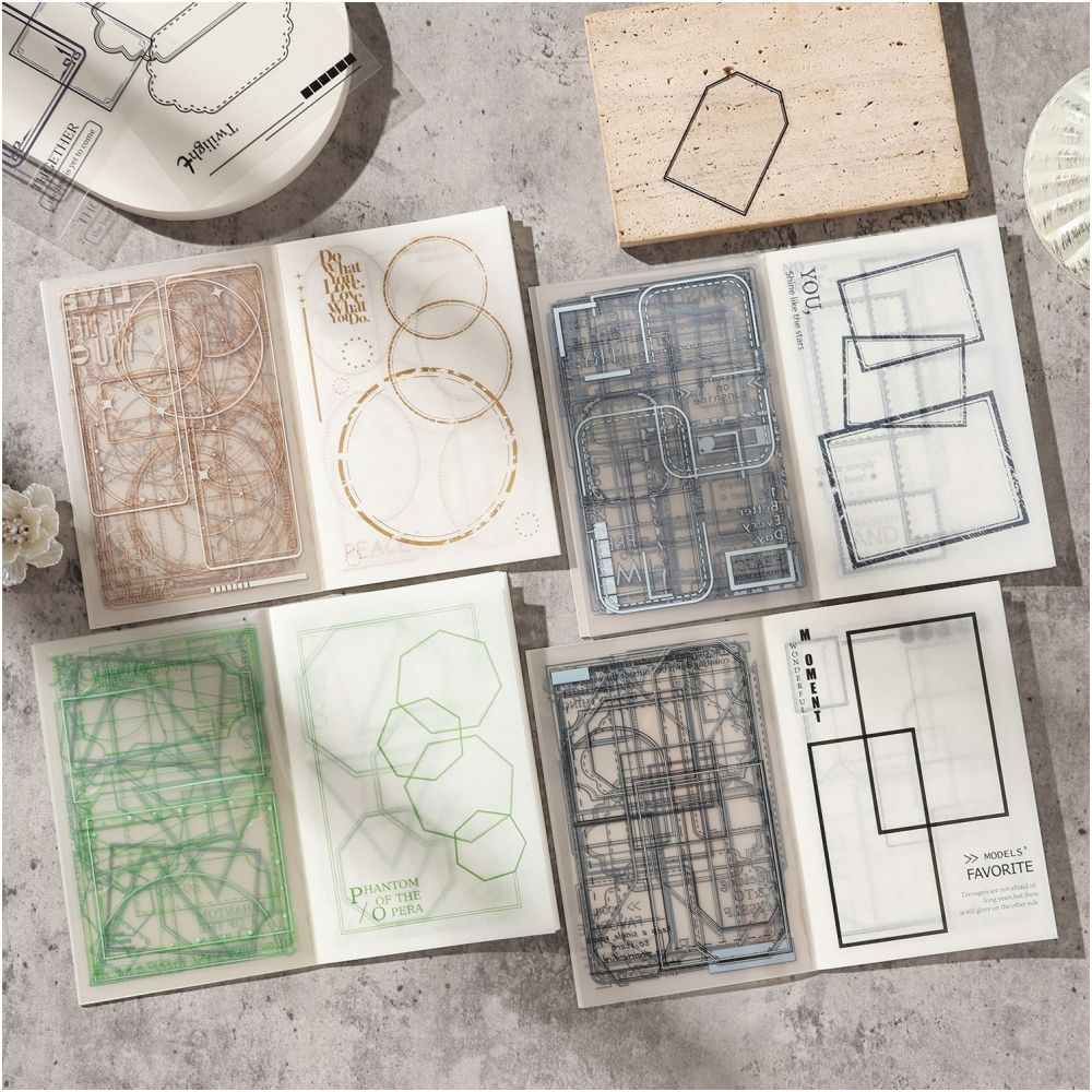Notebook Frame Series Washi PET Sticker Book 20 Sheets 4 Styles image 0