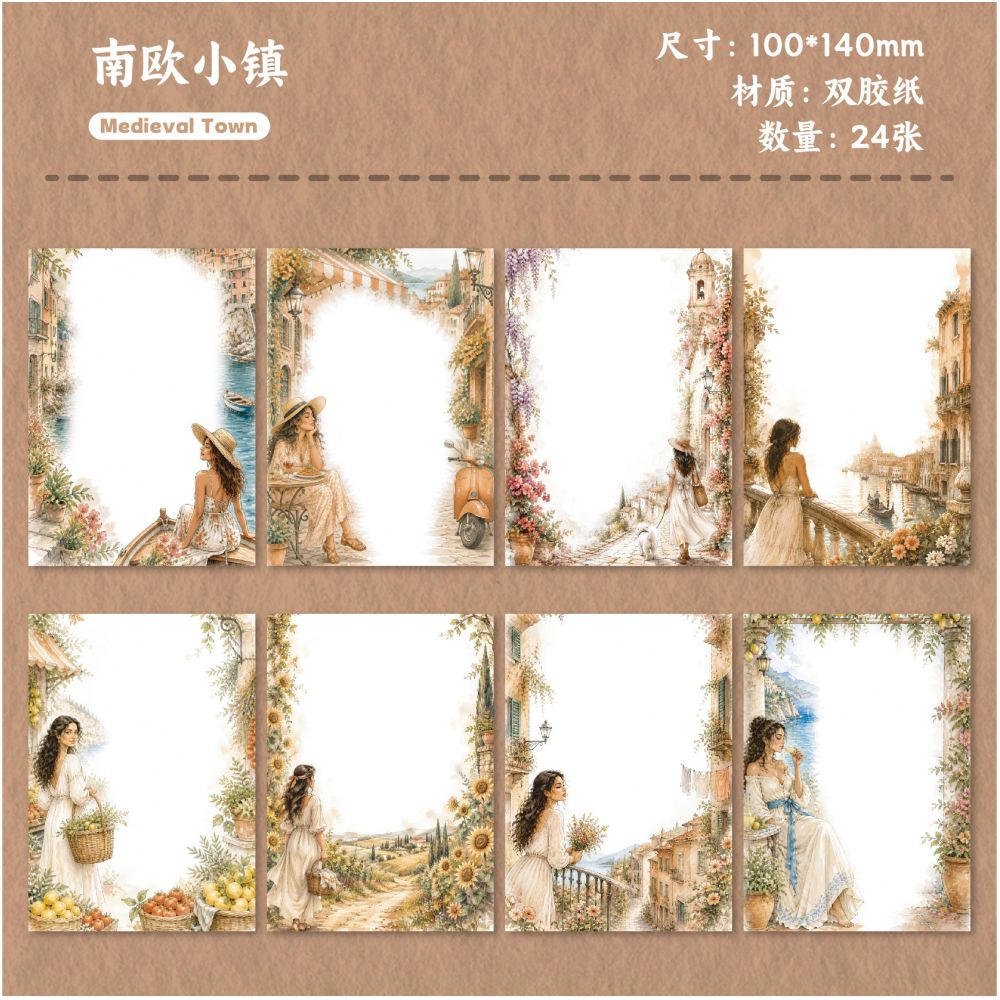 Light Floral Series Material Paper 10cm x 14cm 6 Styles