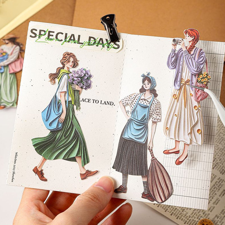No White Border Character Paper Sticker Pack 20 Sheets 6 Styles image 0