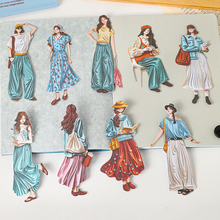 No White Border Character Paper Sticker Pack 20 Sheets 6 Styles image 1