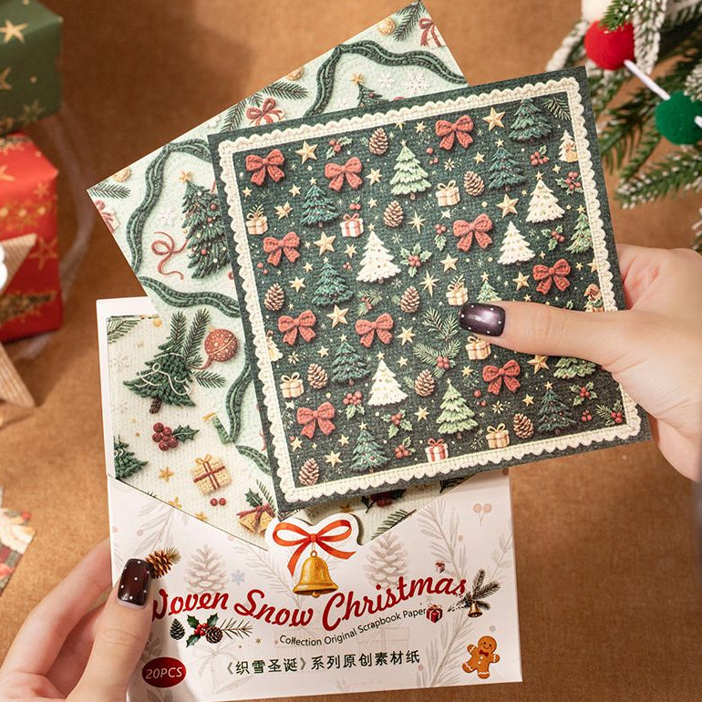 Snowflake Christmas Series Material Paper 6 Styles 20 Sheets image 0