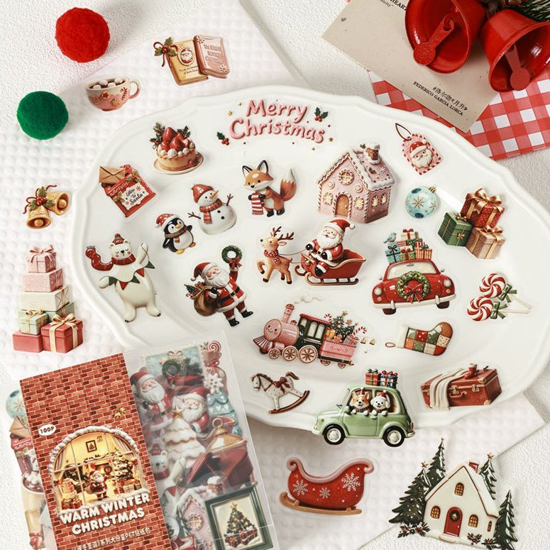 Warm Winter Christmas Series PET Stickers 100 sheets image 0