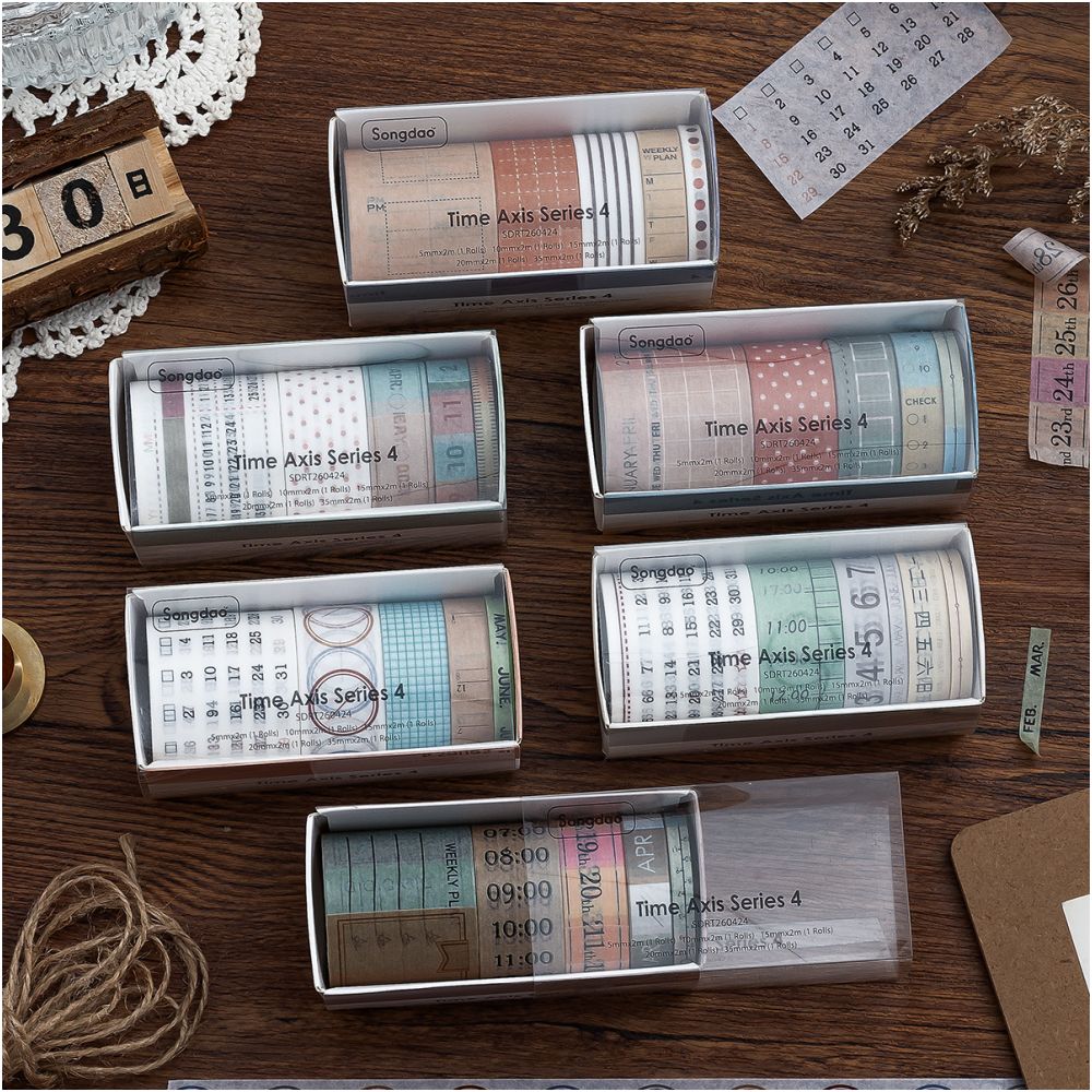 Timeline Series Set Number Labels Washi Tape Set 6 Styles image 0