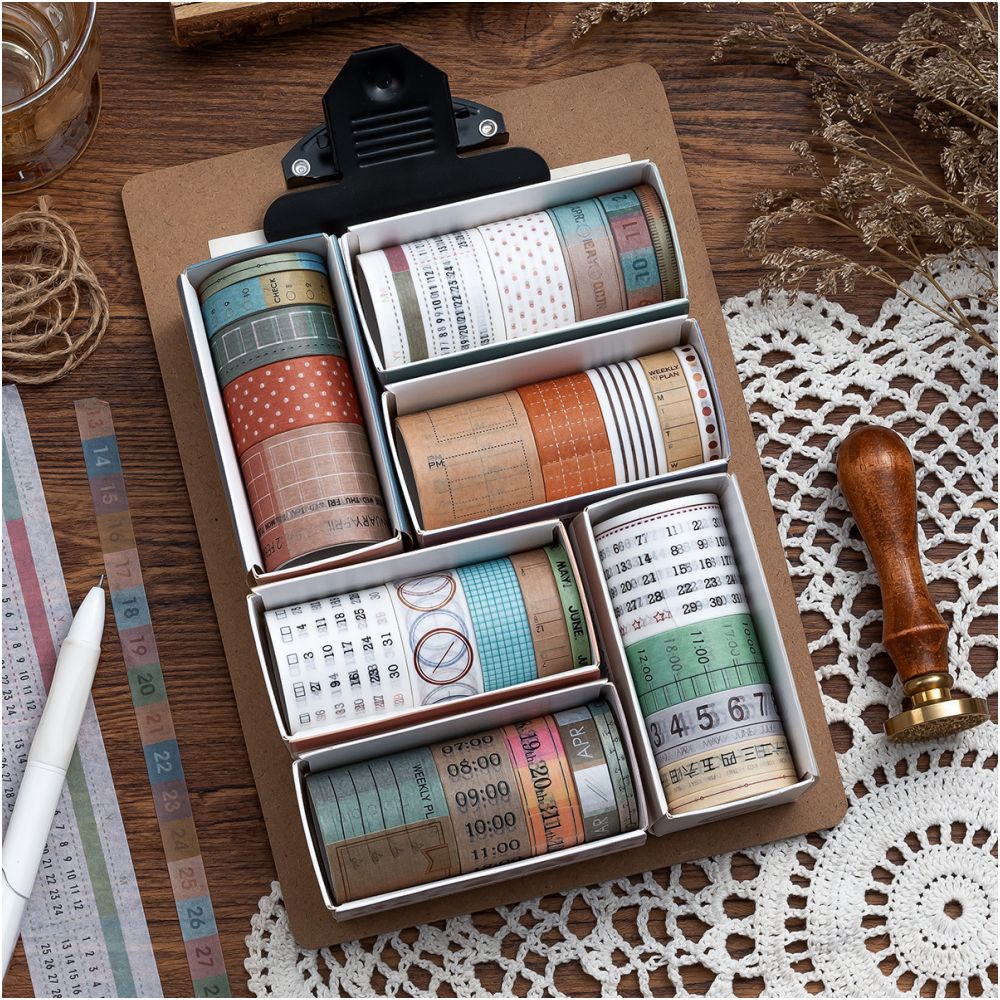 Timeline Series Set Number Labels Washi Tape Set 6 Styles image 1