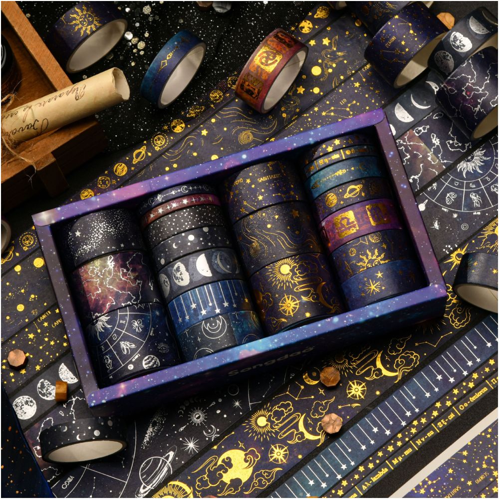 Starry Sky Series Hot Stamping Washi Tape Set 3 Styles image 1