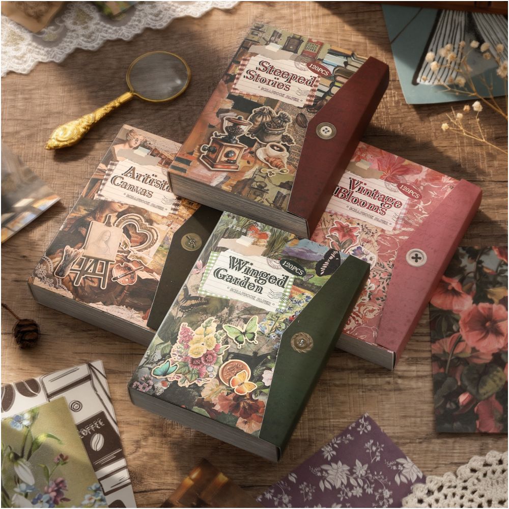 Poetry Of All Things Series Vintage Material Paper 120 Sheets 4 Designs image 0