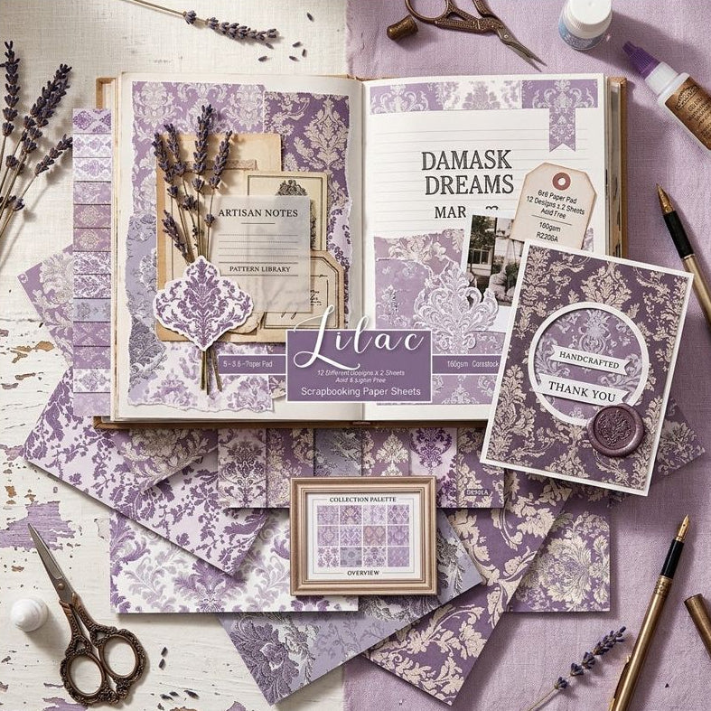 Lilac Series Material Paper 15cm x 15cm 24 Sheets image 2