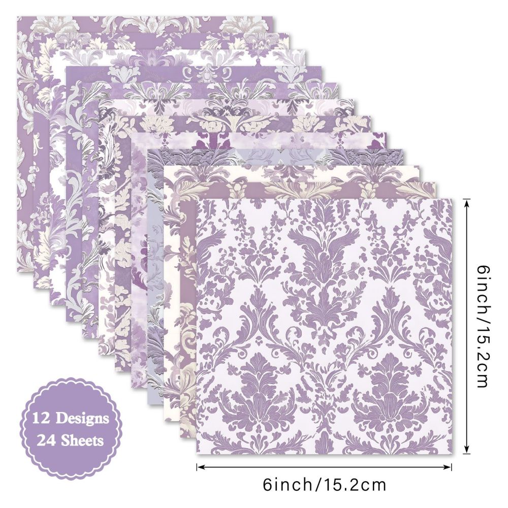 Lilac Series Material Paper 15cm x 15cm 24 Sheets image 4