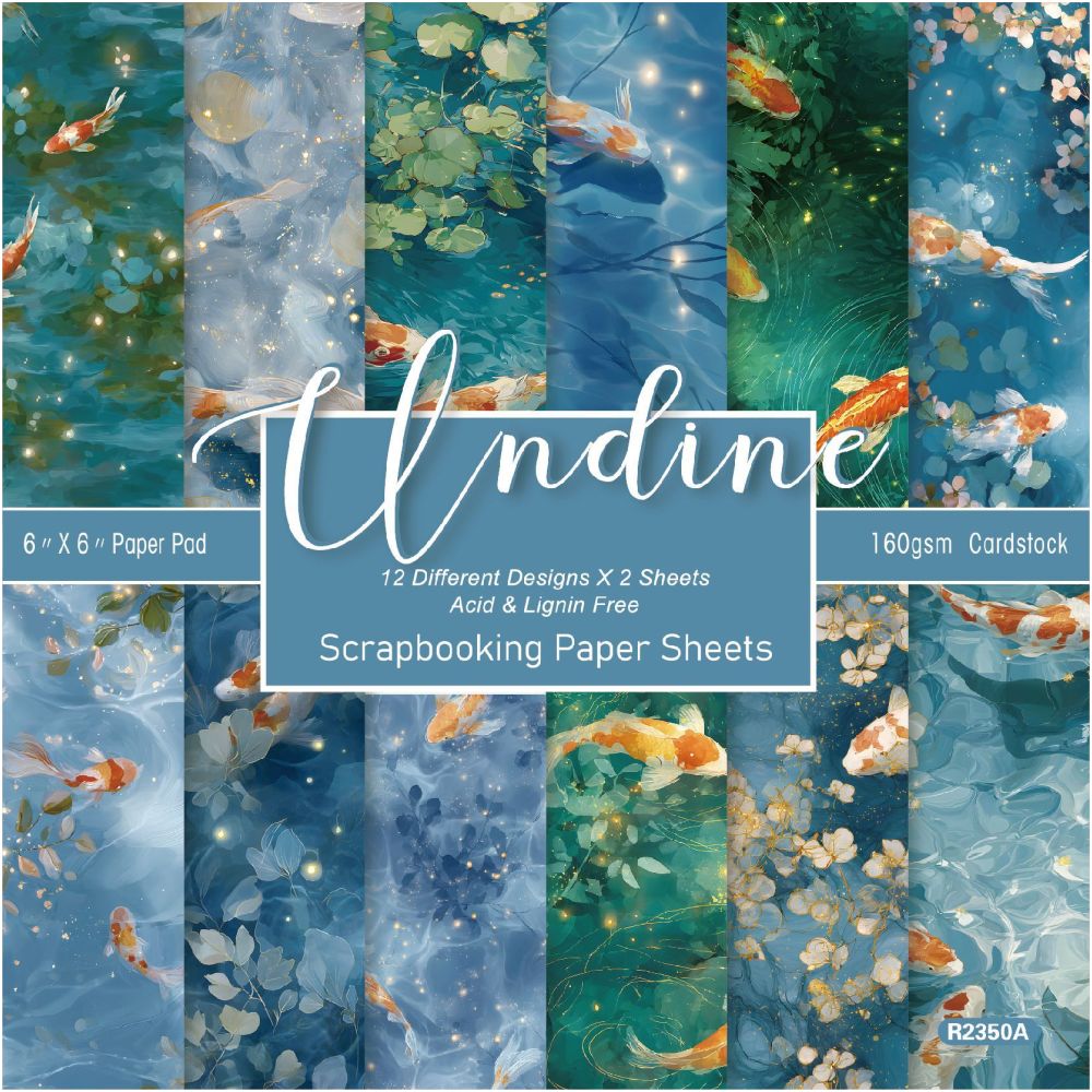 Mermaid Series Material Paper 15cm x 15cm 24 Sheets image 0