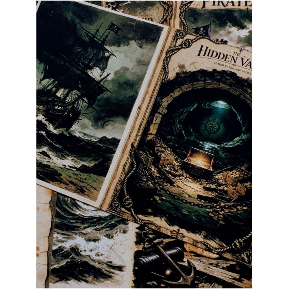 Vintage Pirate Dark Material Paper image 4