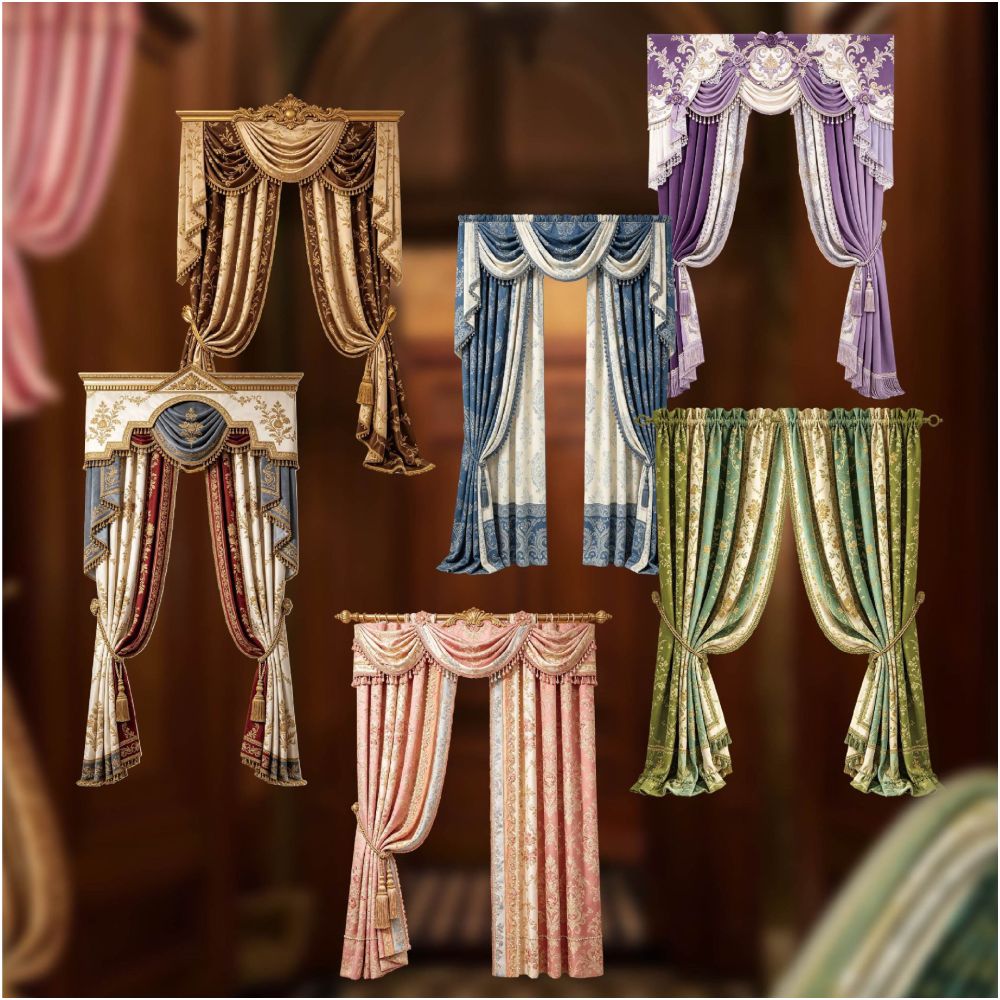 Curtain Theme Series Paper Stickers 10psc 6 Designs image 1