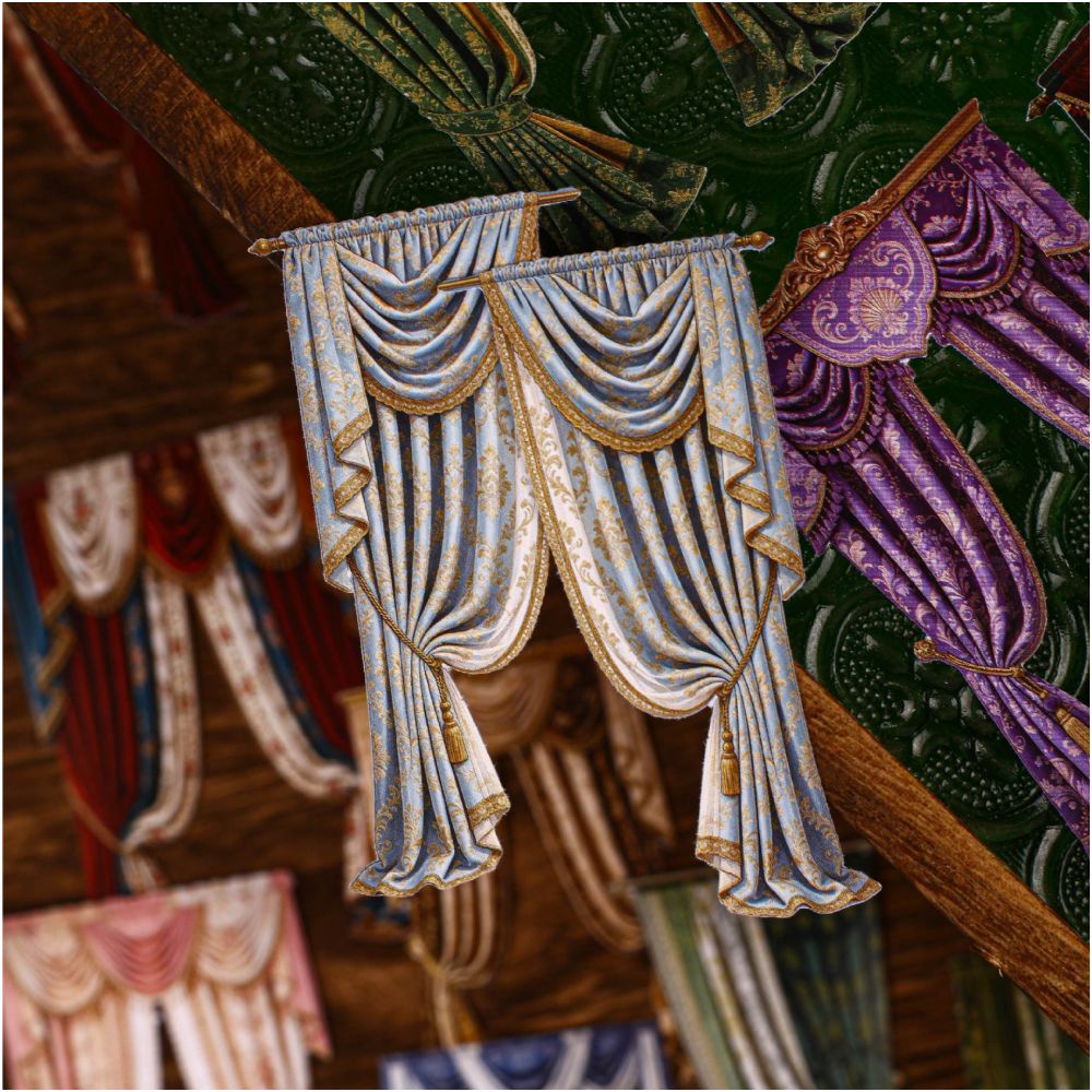 Curtain Theme Series Paper Stickers 10psc 6 Designs image 2