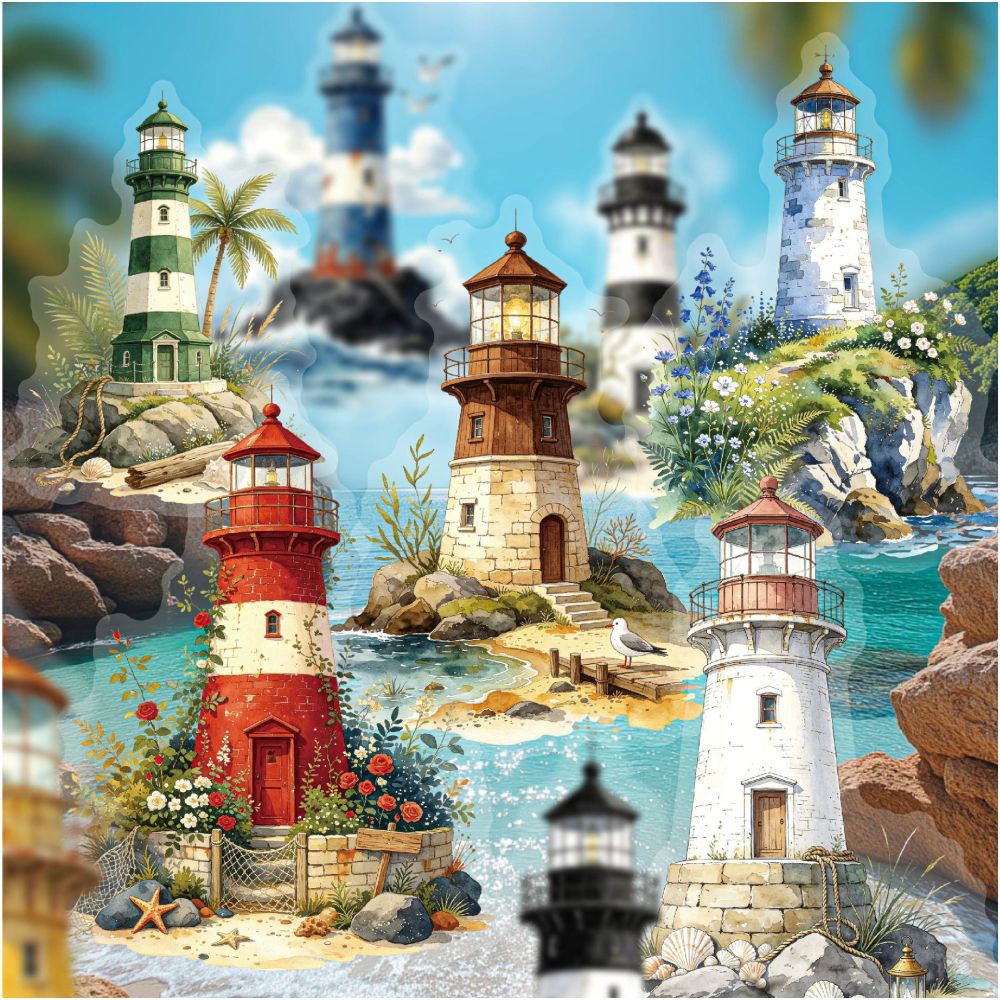Lighthouse Series PET Stickers 20psc 6 designs image 0