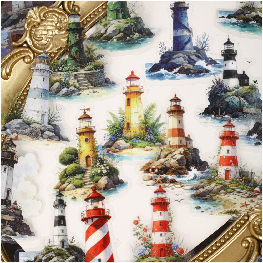 Lighthouse Series PET Stickers 20psc 6 designs image 1