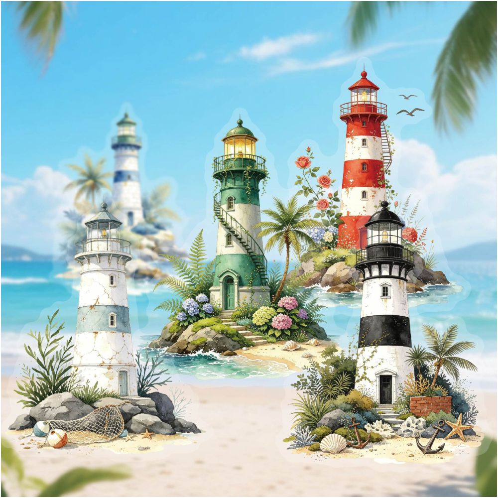 Lighthouse Series PET Stickers 20psc 6 designs image 2