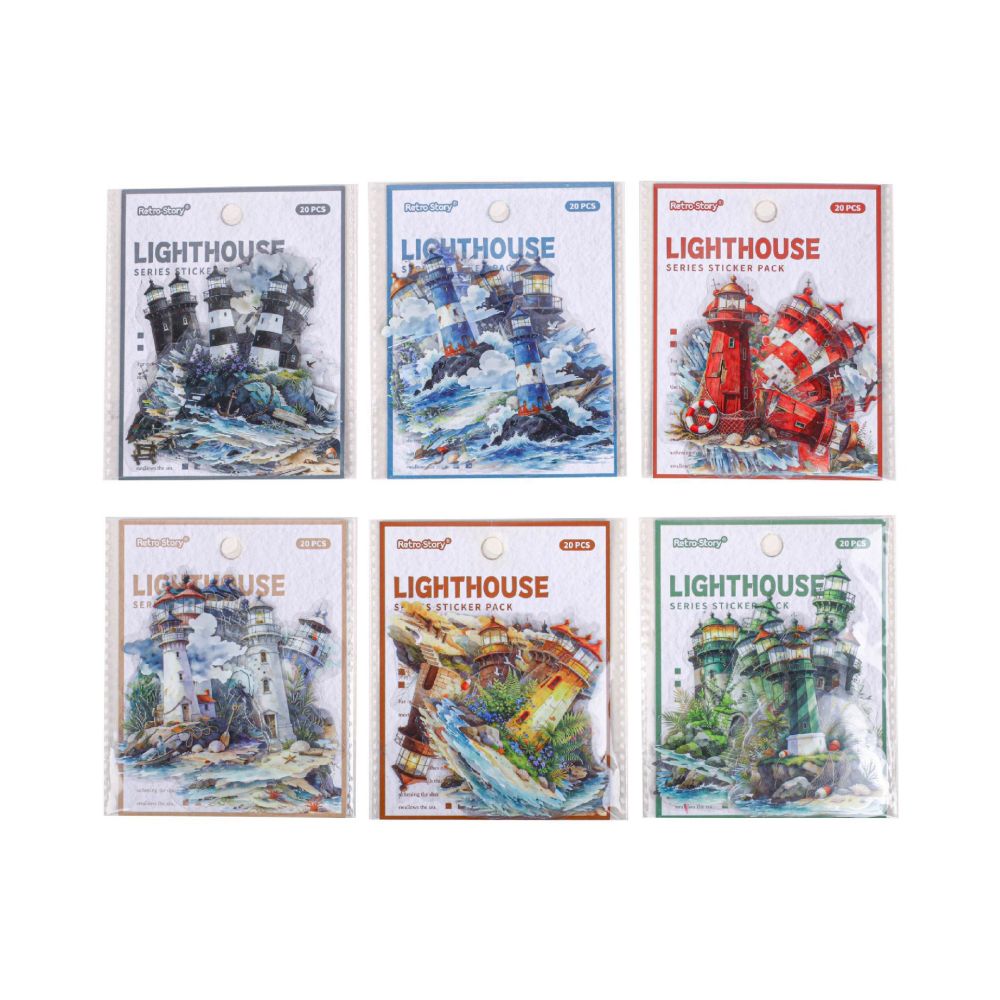 Lighthouse Series PET Stickers 20psc 6 designs image 4