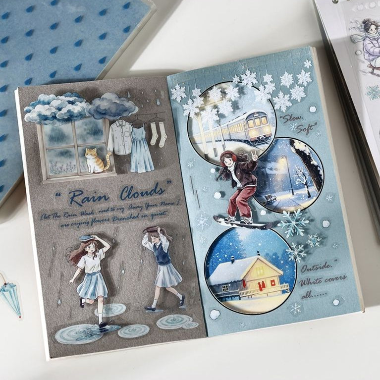 Listen to a Rain and Snow Series PET Stickers Book 48 sheets image 2