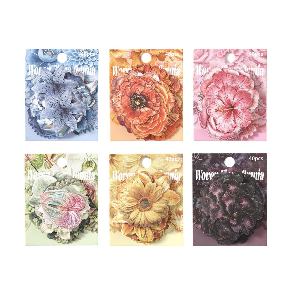 Floral Pattern Series Paper Stickers 40psc 6 Designs image 4