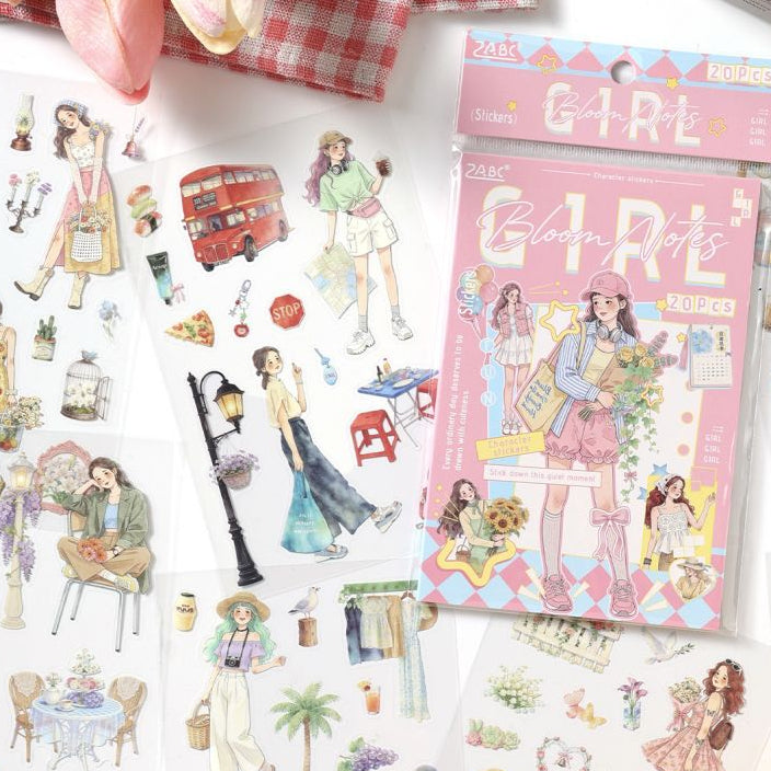 Youthful Daily Life Series PET Stickers Book 20 Sheets 4 variants image 1