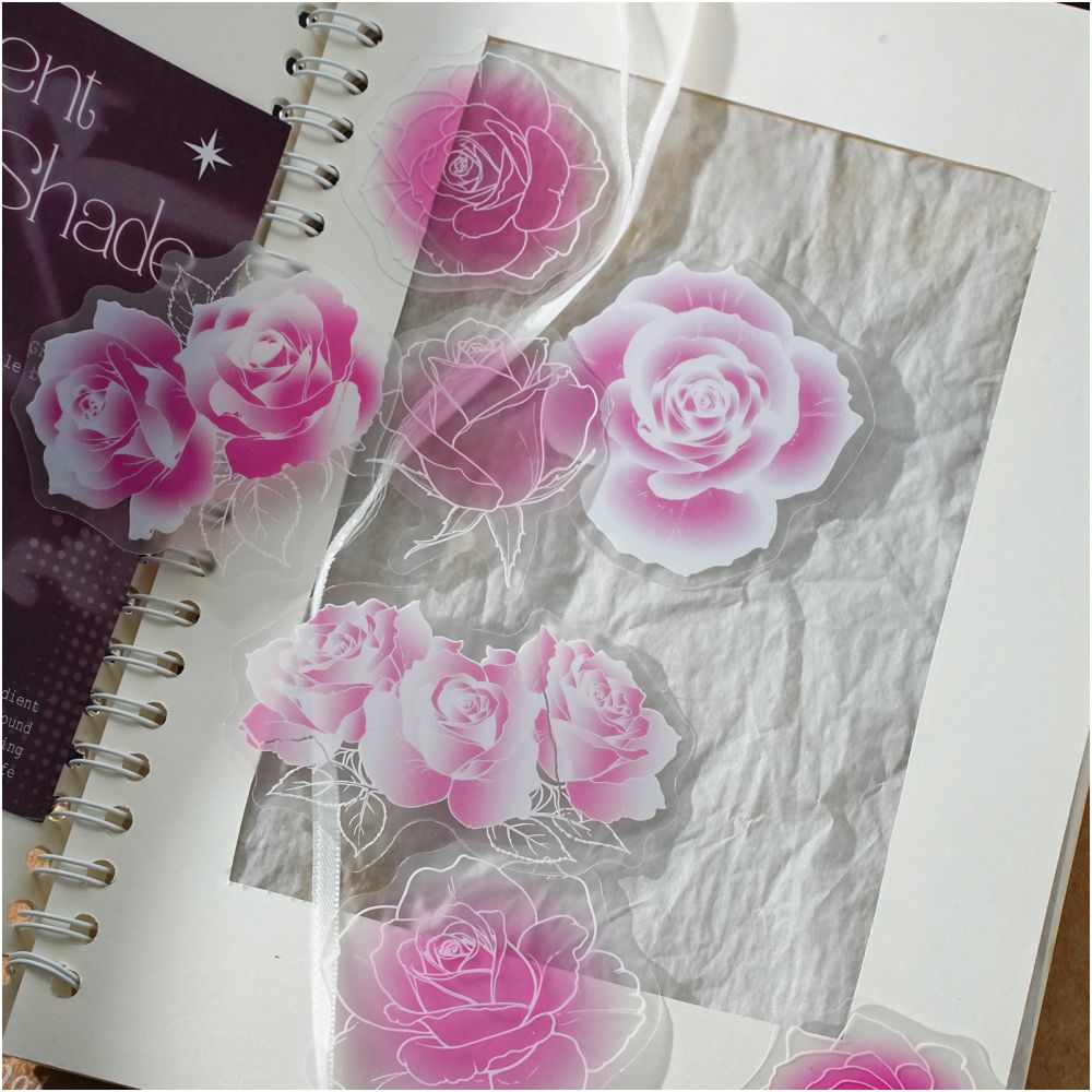 Flower Shadows Series PET Stickers 15psc 6 Designs image 3
