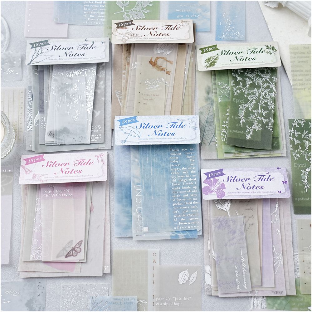Silver Tide Notebook Series Washi Paper 18 sheets 6 designs image 0