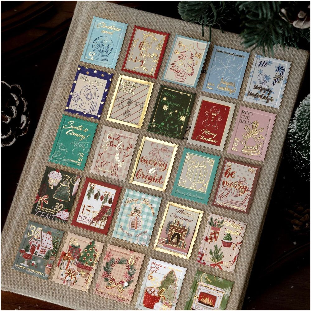 Christmas Letters Series Paper Stickers 30psc 6 Designs image 0