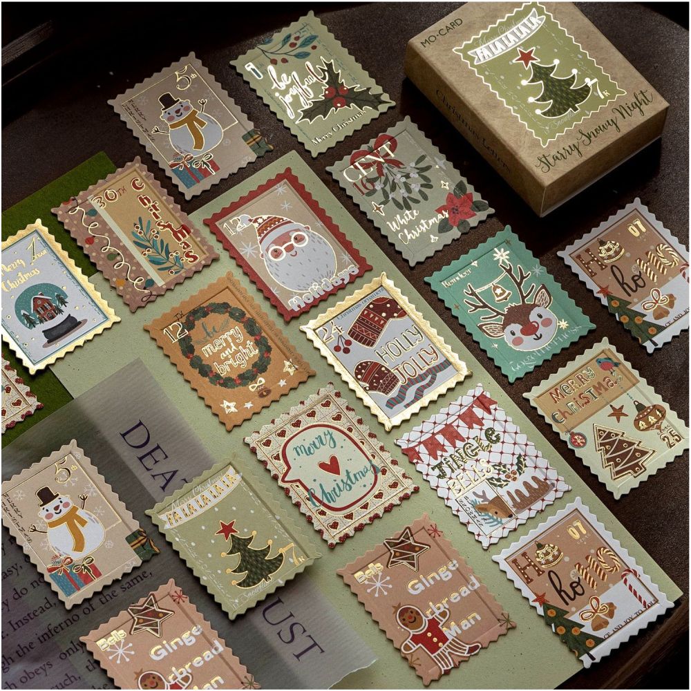 Christmas Letters Series Paper Stickers 30psc 6 Designs image 2