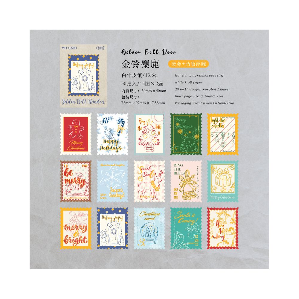 Christmas Letters Series Paper Stickers 30psc 6 Designs