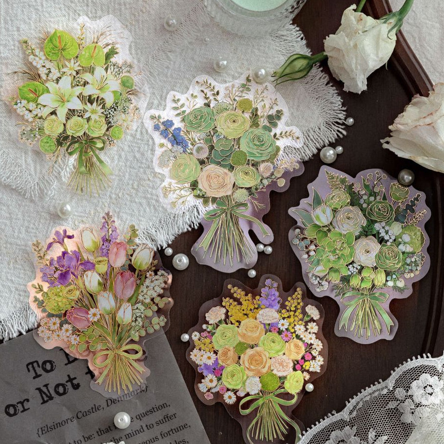 Floral Notebook Story PET Stickers 10psc 4 Designs image 3