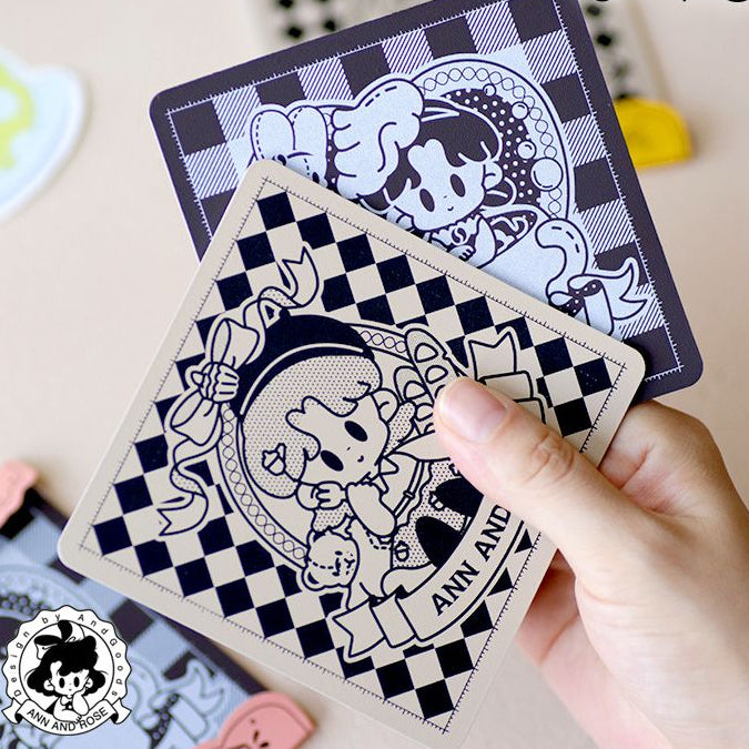 Cartoon Little Girl Mini Double Cutting Board 10cm x 10cm image 1