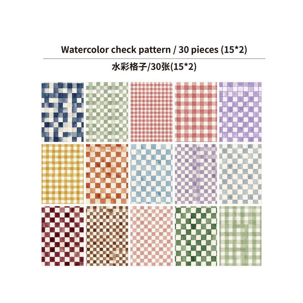 Floral Series Vintage Material Paper 20cm x 14cm 30psc 6 variants