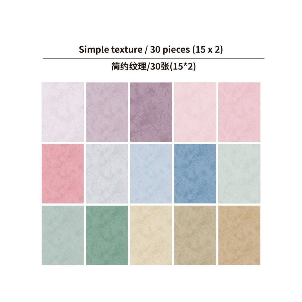 Floral Series Vintage Material Paper 20cm x 14cm 30psc 6 variants