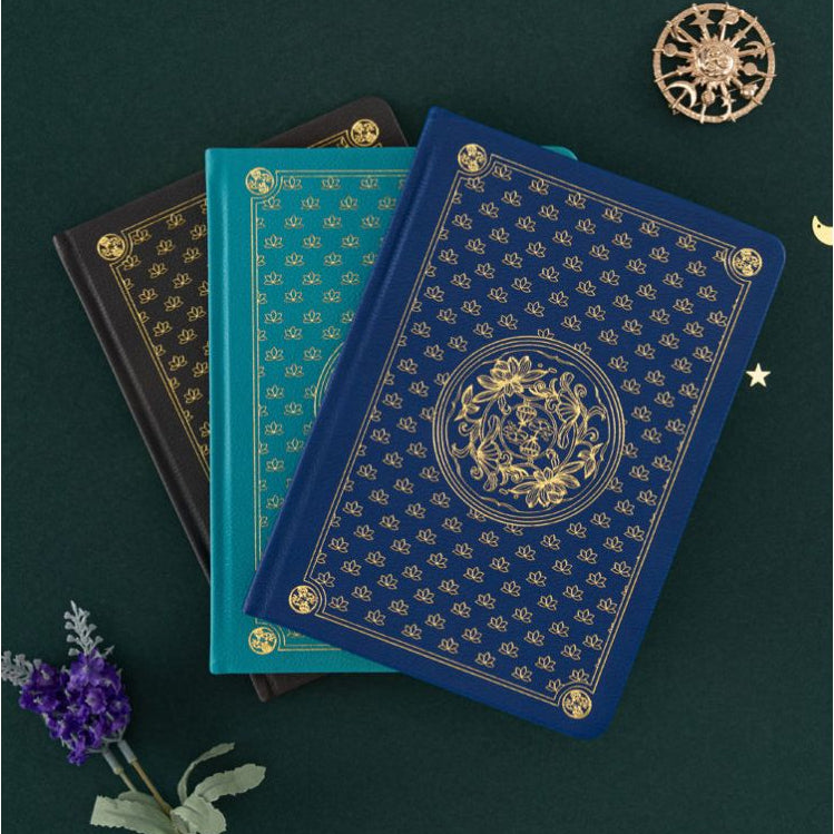 Vintage Lotus Series Thickened Notebook Dot A5 Size 96 Sheets 6 Variants image 4
